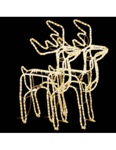 Figure Natalizie Renne 2 pz Bianco Caldo 76x42x87 cm