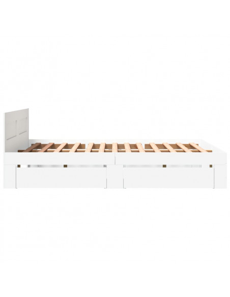 Giroletto con Testiera Bianco 150x200 cm in Legno Multistrato