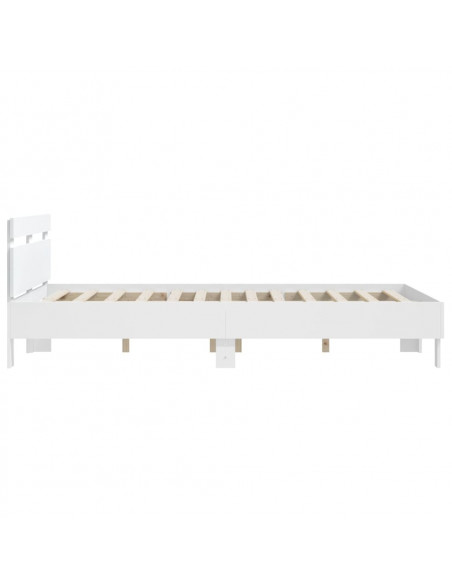 Giroletto con Testiera Bianco 150x200 cm in Legno Multistrato