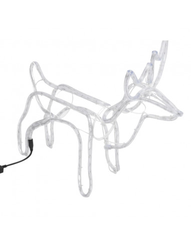 Figure Natalizie Renne 2 pz Bianco Caldo 60x30x60 cm