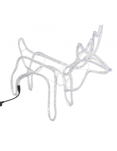 Figure Natalizie Renne 3 pz Bianco Caldo 60x30x60 cm