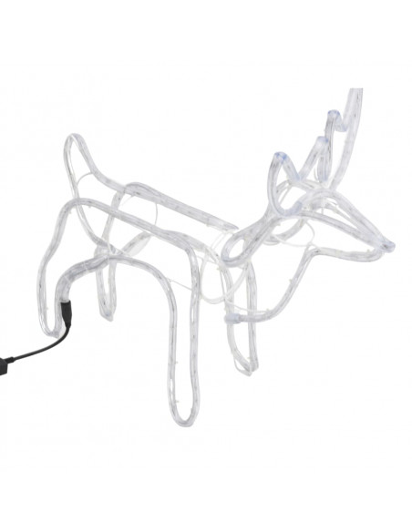 Figure Natalizie Renne 3 pz Bianco Caldo 60x30x60 cm