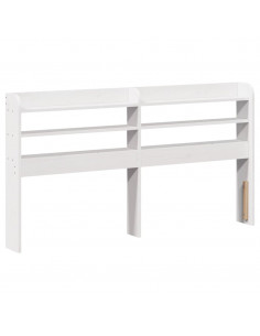 Giroletto con Testiera Bianco 150x200 cm Legno Massello di Pino