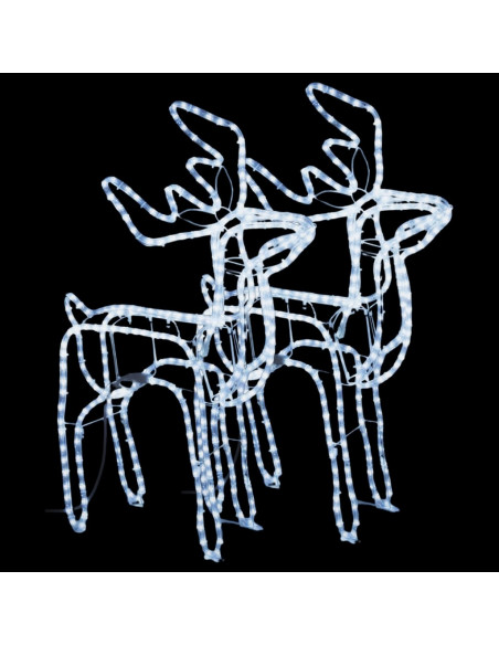 Figure Natalizie Renne 2 pz Bianco Freddo 76x42x87 cm