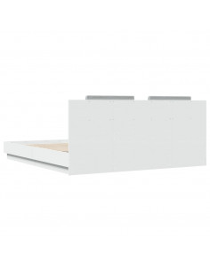 Giroletto con Testiera Bianco 160x200 cm in Legno Multistrato