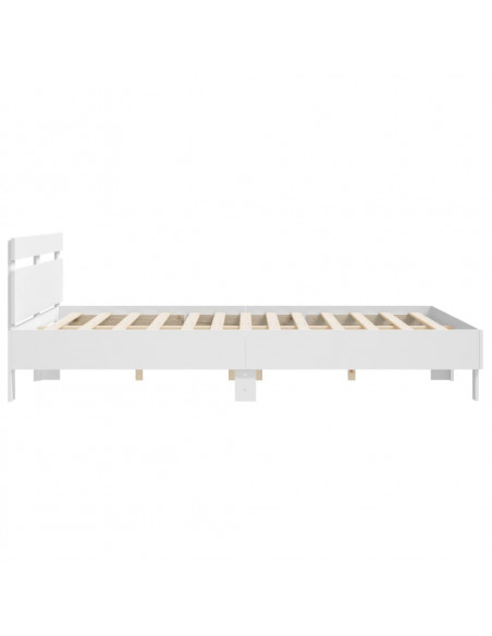 Giroletto con Testiera Bianco 160x200 cm in Legno Multistrato