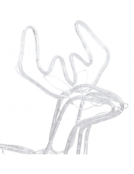 Figure Natalizie Renne 3 pz Bianco Freddo 76x42x87 cm