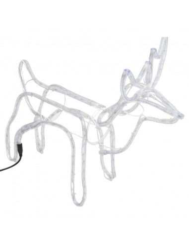 Figure Natalizie Renne 2 pz Bianco Freddo 60x30x60 cm