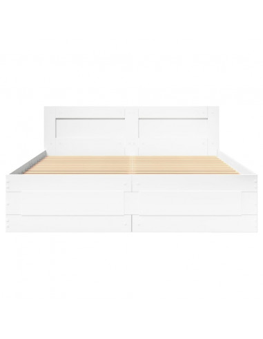 Giroletto con Testiera Bianco 140x190 cm in Legno Multistrato