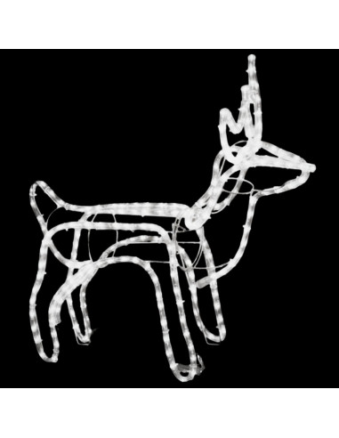 Figure Natalizie Renne 2 pz Bianco Freddo 60x30x60 cm