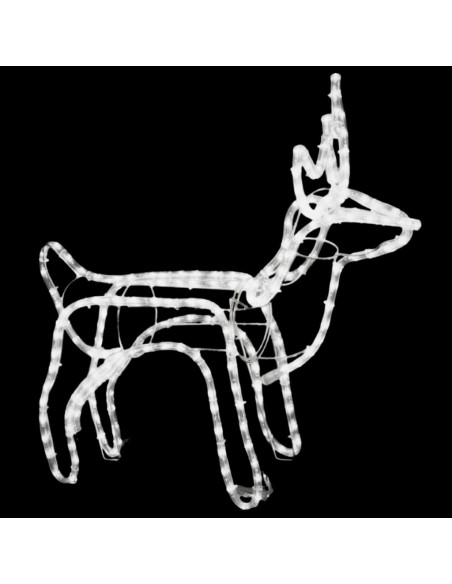 Figure Natalizie Renne 2 pz Bianco Freddo 60x30x60 cm