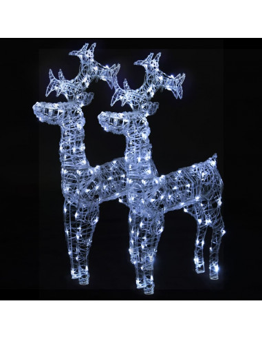 Decorazioni Natalizie Renne 2 pz 60x16x100 cm in Acrilico