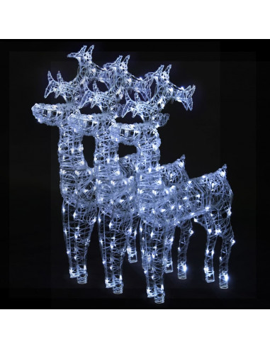 Decorazioni Natalizie Renne 3 pz 60x16x100 cm in Acrilico