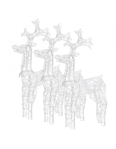 Decorazioni Natalizie Renne 3 pz 60x16x100 cm in Acrilico