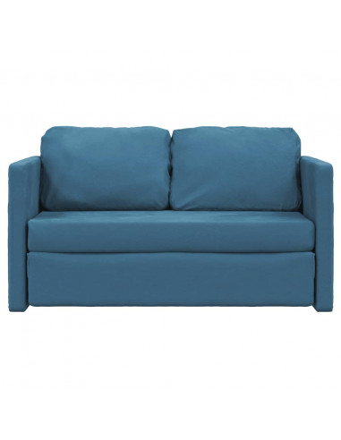 Divano Letto da Terra 2 in 1 Blu 122x204x55 cm Velluto