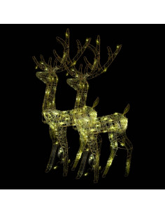 Decorazioni Natalizie Renne in Acrilico 2 pz 120cm Bianco Caldo 2