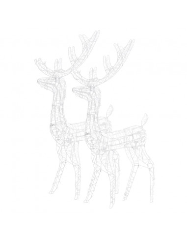 Decorazioni Natalizie Renne in Acrilico 2 pz 120cm Bianco Caldo
