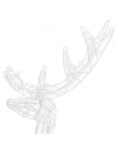 Decorazioni Natalizie Renne in Acrilico 2 pz 120cm Bianco Caldo