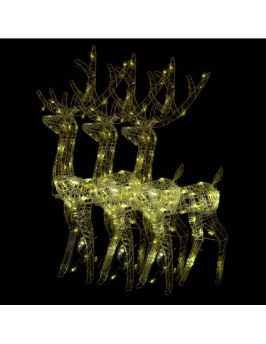 Decorazioni Natalizie Renne in Acrilico 3 pz 120cm Bianco Caldo