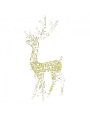 Decorazioni Natalizie Renne in Acrilico 3 pz 120cm Bianco Caldo