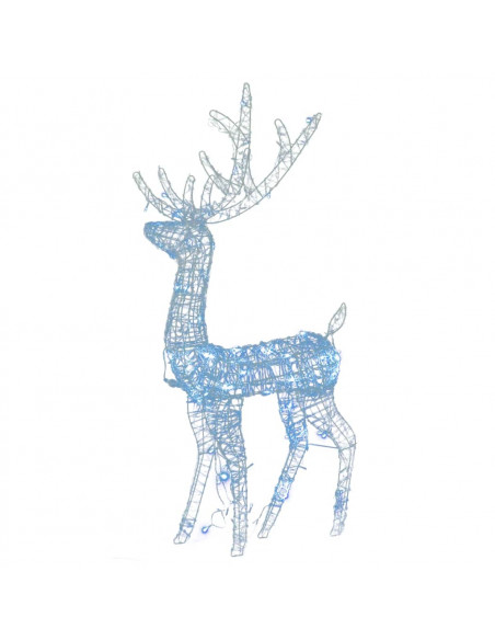 Decorazioni Natalizie Renne in Acrilico 3pz 120cm Bianco Freddo