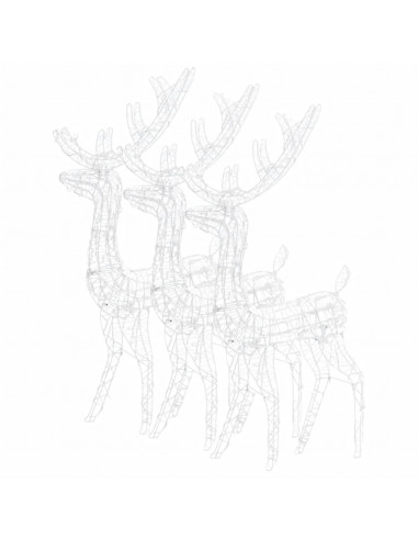 Decorazioni Natalizie Renne in Acrilico 3 pz 120 cm Blu