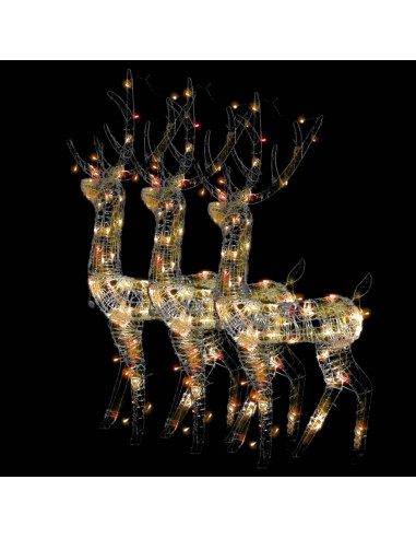 Decorazioni Natalizie in Acrilico Renne 3 pz 120 cm Multicolore