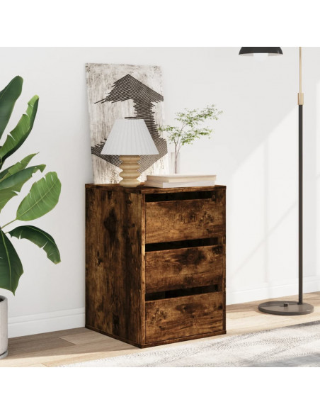 Cassettiera Angolare Rovere Fumo 40x41x58cm Legno Multistrato