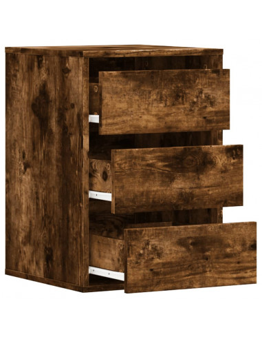 Cassettiera Angolare Rovere Fumo 40x41x58cm Legno Multistrato