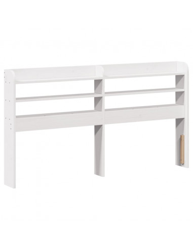 Giroletto con Testiera Bianco 160x200 cm Legno Massello di Pino