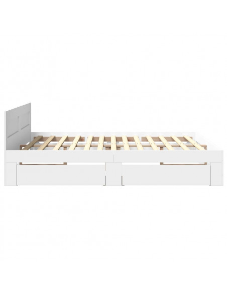 Giroletto con Testiera Bianco 180x200 cm in Legno Multistrato