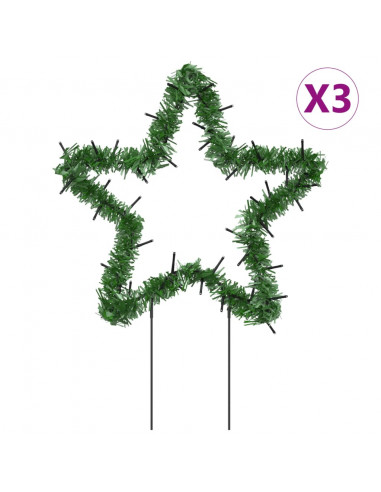 Decorazioni Luminose Natalizie Picchetti 3pz Stella 50LED 29cm
