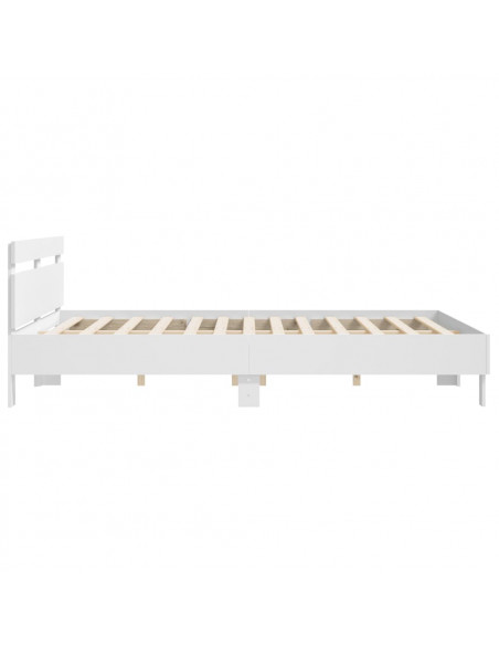 Giroletto con Testiera Bianco 180x200 cm in Legno Multistrato