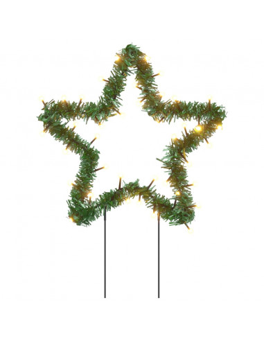 Decorazioni Luminose Natalizie Picchetti 3pz Stella 50LED 29cm