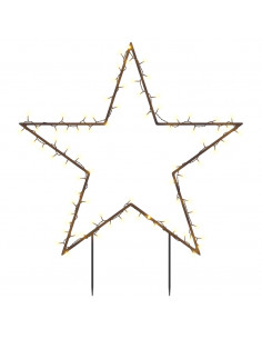 Decorazione Luminosa Natalizia con Picchetti Stella 80LED 60cm 2