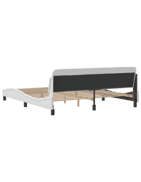 Giroletto con Testiera Bianco 180x200 cm in Similpelle