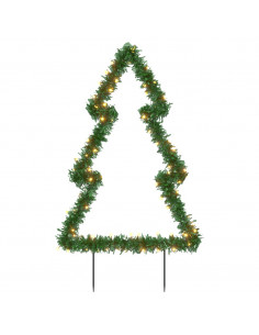 Decorazione Luminosa Natalizia con Picchetti Albero 80LED 60cm 2