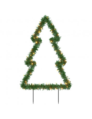 Decorazione Luminosa Natalizia con Picchetti Albero 80LED 60cm