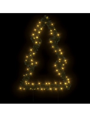 Decorazione Luminosa Natalizia con Picchetti Albero 80LED 60cm