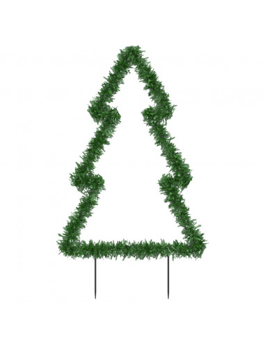 Decorazione Luminosa Natalizia con Picchetti Albero 80LED 60cm