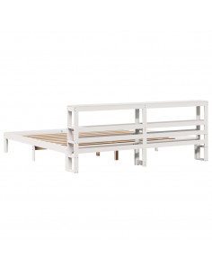 Giroletto con Testiera Bianco 180x200 cm Massello Pino