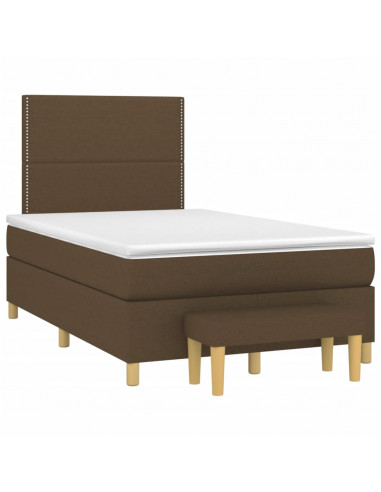 Giroletto a Molle con Materasso Marrone Scuro 120x190cm Tessuto