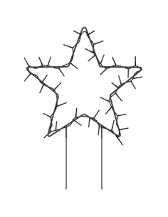 Decorazioni Luminose Natalizie Picchetti 3pz Stella 50LED 29cm 2