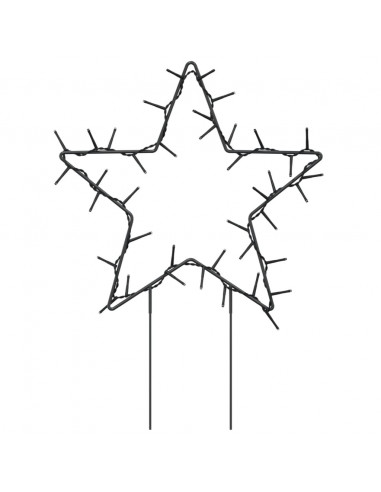 Decorazioni Luminose Natalizie Picchetti 3pz Stella 50LED 29cm
