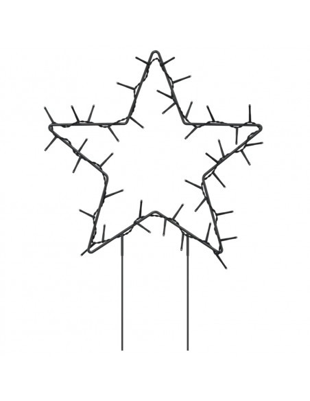 Decorazioni Luminose Natalizie Picchetti 3pz Stella 50LED 29cm