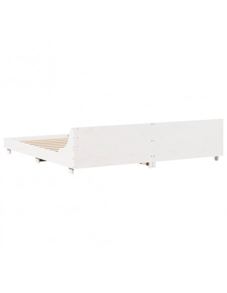 Giroletto con Testiera Bianco 180x200 cm Massello Pino