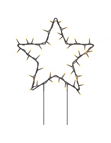 Decorazioni Luminose Natalizie Picchetti 3pz Stella 50LED 29cm
