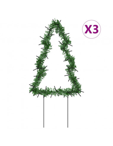 Decorazioni Luminose Natalizie Picchetti 3pz Albero 50LED 30cm