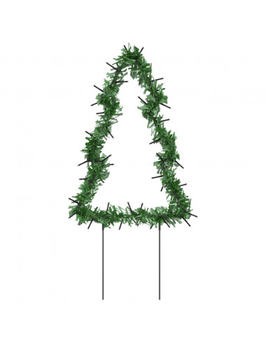 Decorazioni Luminose Natalizie Picchetti 3pz Albero 50LED 30cm