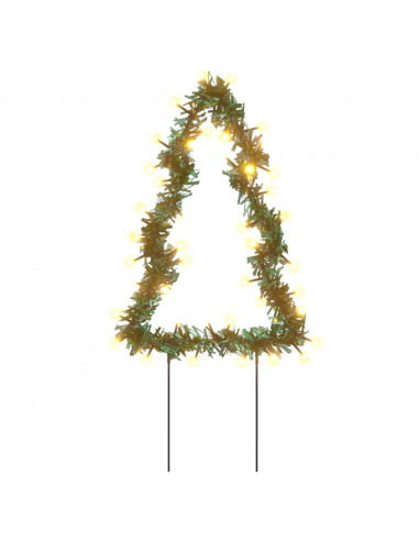 Decorazioni Luminose Natalizie Picchetti 3pz Albero 50LED 30cm